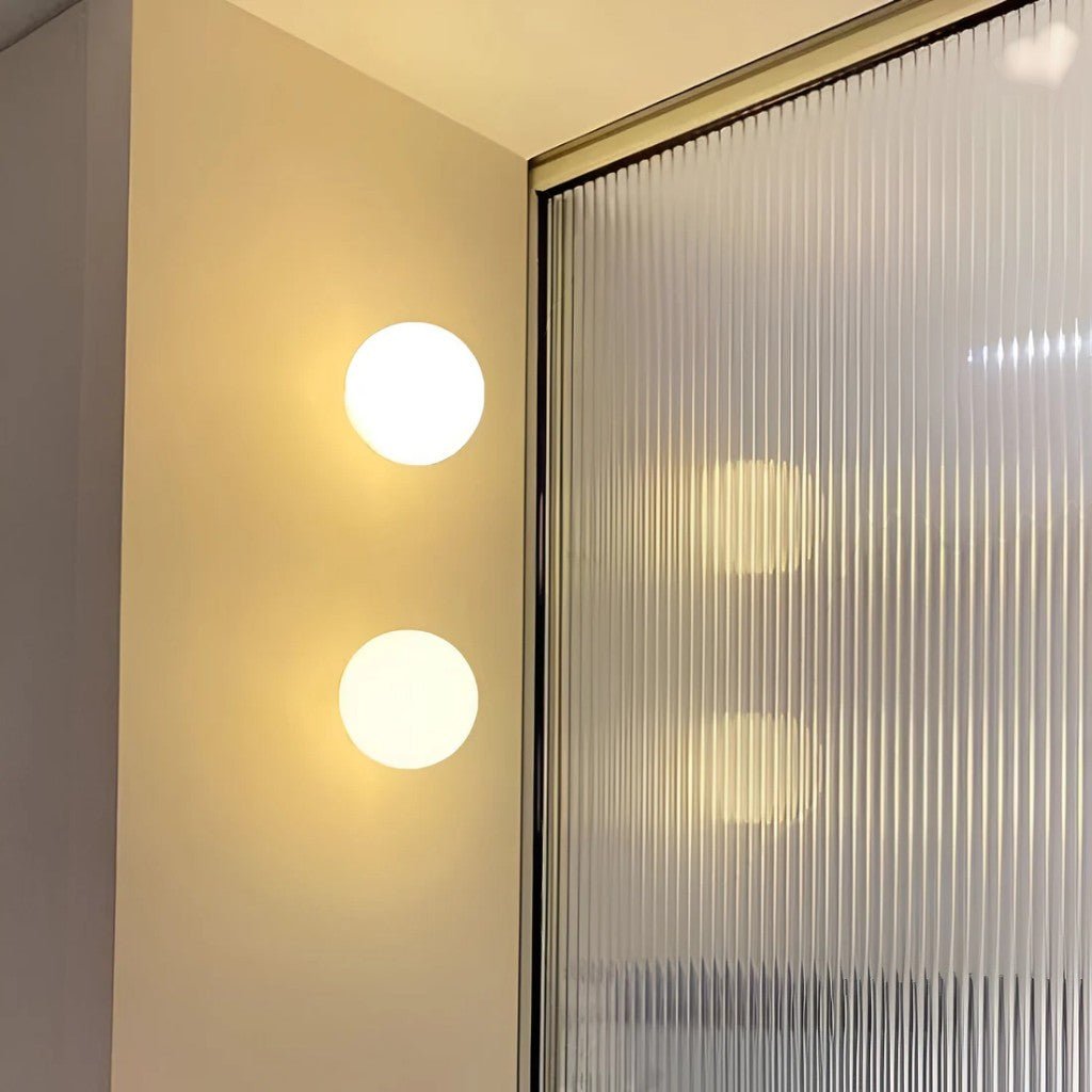 Floating Orb Wall Sconce with Frosted Glass Shade – Modern Minimalist Design for Bedroom, Bath & Hallway – Hidden Mount LED Light Fixture