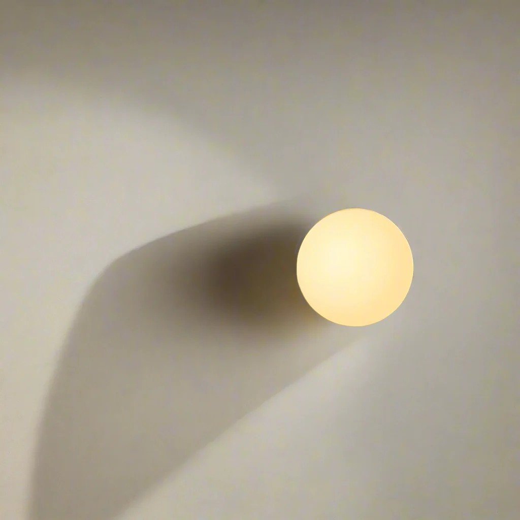 Floating Orb Wall Sconce with Frosted Glass Shade – Modern Minimalist Design for Bedroom, Bath & Hallway – Hidden Mount LED Light Fixture
