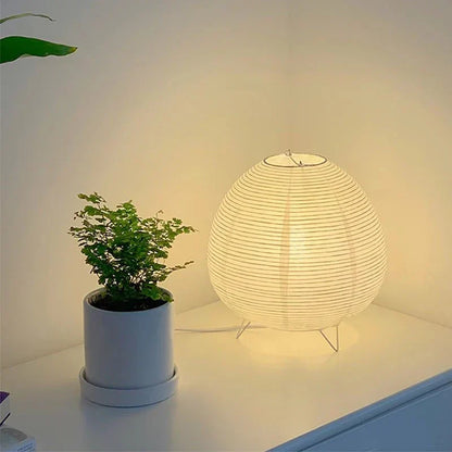 Compact Bedside Reading Lamp with Paper Shade & Aluminum Frame for Bedroom, Living Room & Office Lighting