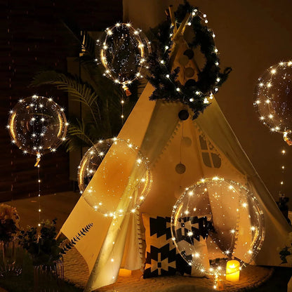 Birthday Balloons with LED Lights, Light Up Party Balloons for Wedding, Customizable Balloon Decorations with Light Nets