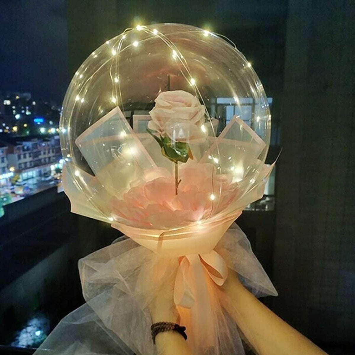 Birthday Balloons with LED Lights, Light Up Party Balloons for Wedding, Customizable Balloon Decorations with Light Nets