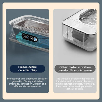 Ultrasonic Jewelry Cleaner 22oz Tank Sonic Vibration for Rings Glasses Watches Dentures 3 Timer Settings Quiet Operation Stainless Steel