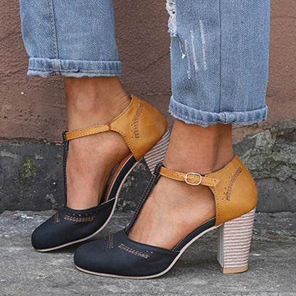 Orthopedic Heeled Pumps for Women with Arch Support & Cushioned Insole – Leather Slip-On Dress Shoes for Office, Work, Weddings & Everyday