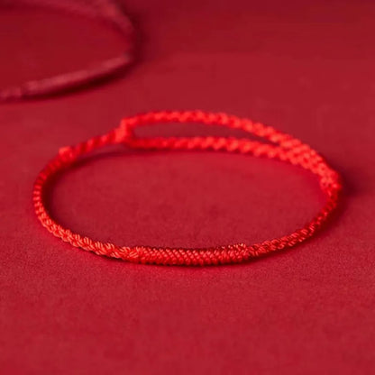 Handwoven Red Thread Bracelet with Sacred Beads for Good Luck and Spiritual Protection | Adjustable Cord Blessing Bracelet for Men Women
