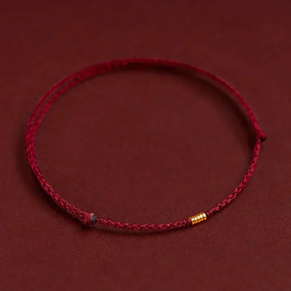 Handwoven Red Thread Bracelet with Sacred Beads for Good Luck and Spiritual Protection | Adjustable Cord Blessing Bracelet for Men Women