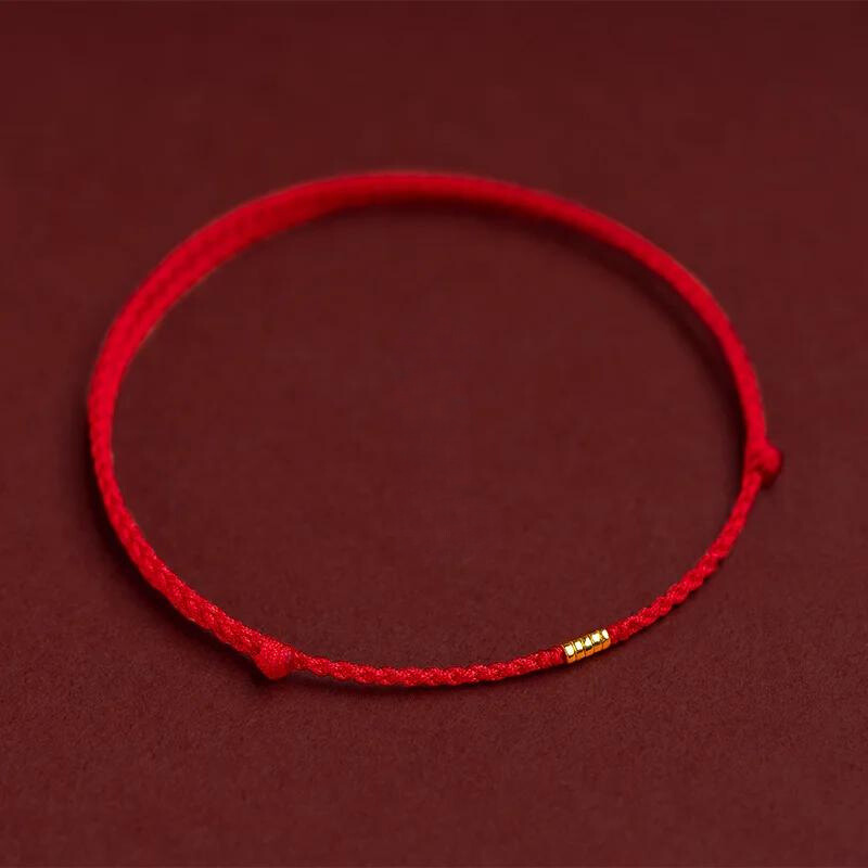 Handwoven Red Thread Bracelet with Sacred Beads for Good Luck and Spiritual Protection | Adjustable Cord Blessing Bracelet for Men Women