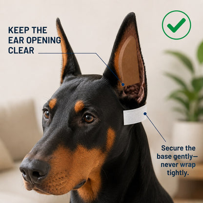 Ortekor At-Home Dog Ear Posting Support Patch Kit - Low-Profile Adhesive Support Without Separate Liquid Glue