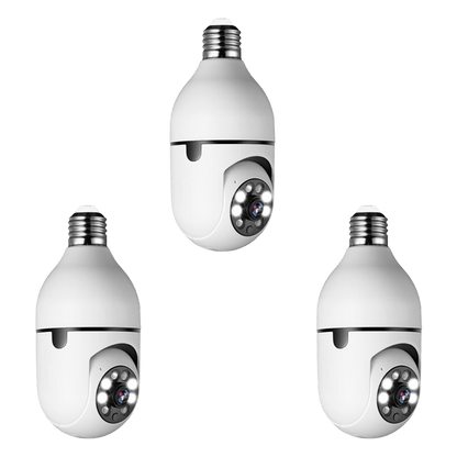 Smart LED Security Camera Bulb with 360° View, Motion Detection & Two-Way Audio for Home or Office