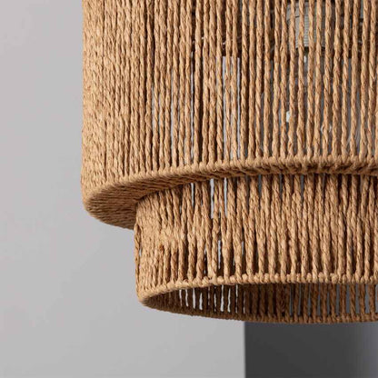 Woven Raffia Hanging Lamp 16-Inch Natural Fiber Shade Boho Dining Room Pendant Light with E27 Socket for Kitchen Island Living Room