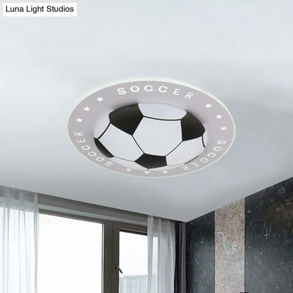 Soccer Ball Ceiling Light Fixture for Kids Room LED Flush Mount 16.5" 20.5" Sports Theme Bedroom Lighting Boys Girls Nursery Acrylic Shade