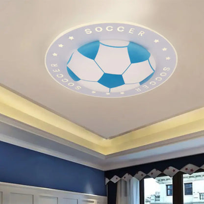 Soccer Ball Ceiling Light Fixture for Kids Room LED Flush Mount 16.5" 20.5" Sports Theme Bedroom Lighting Boys Girls Nursery Acrylic Shade