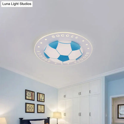 Soccer Ball Ceiling Light Fixture for Kids Room LED Flush Mount 16.5" 20.5" Sports Theme Bedroom Lighting Boys Girls Nursery Acrylic Shade