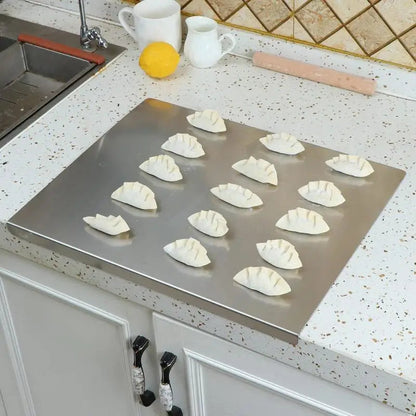 Tabla de cortar de cocina de acero inoxidable con base antideslizante | Diseño duradero e higiénico para una preparación de alimentos segura