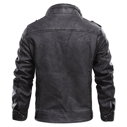 Classic Motorcycle Jacket – Premium Faux Leather, Water-Resistant & Scratch-Proof for Men | Rugged Biker Style Coat