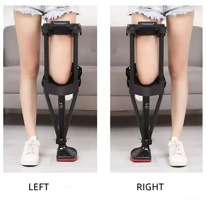 Hands-Free Knee Crutch Support Walker Aid for Leg Recovery Adjustable Mobility Scooter Alternative Foldable Rehab Tool for Post-Surgery