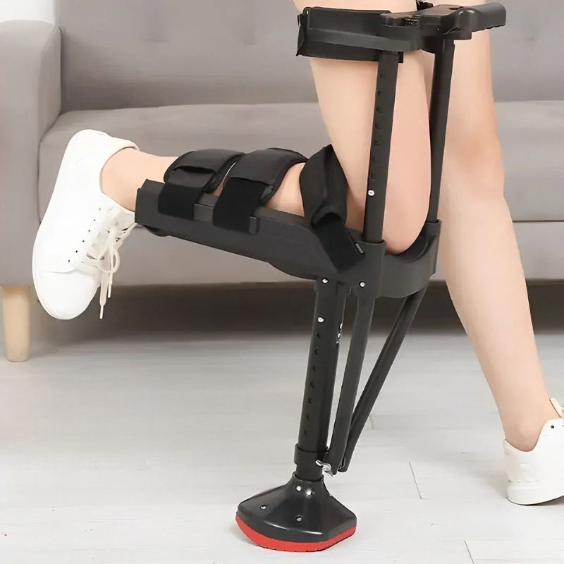Hands-Free Knee Crutch Support with Padded Platform for Post-Injury Recovery & Mobility Assistance