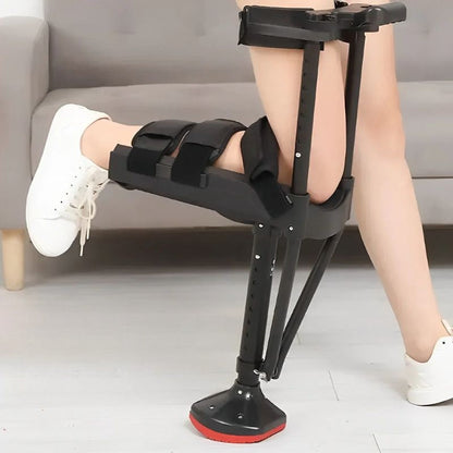 Hands-Free Knee Crutch Support Walker Aid for Leg Recovery Adjustable Mobility Scooter Alternative Foldable Rehab Tool for Post-Surgery