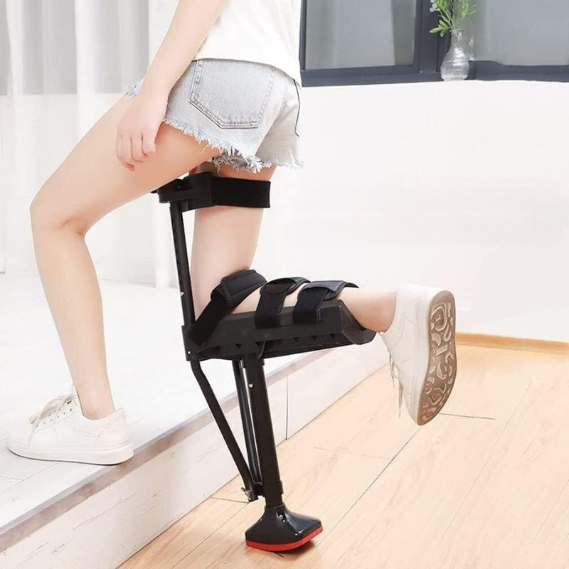 Hands-Free Knee Crutch Support with Padded Platform for Post-Injury Recovery & Mobility Assistance