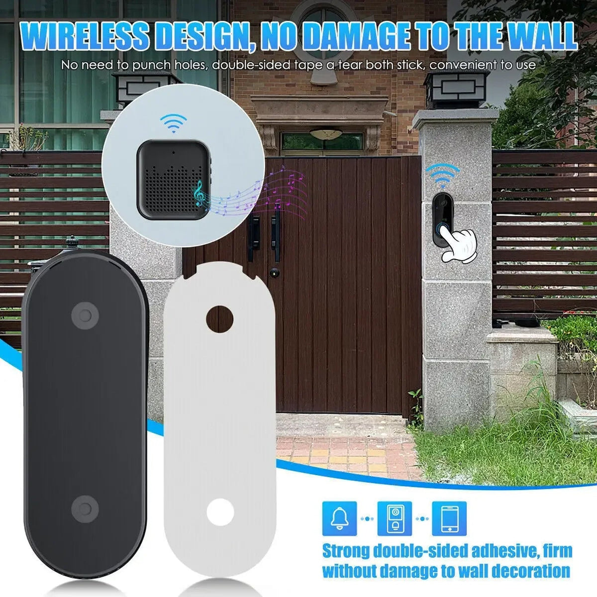 Video Doorbell with Two-Way Talk & Night Vision for Front Door Security