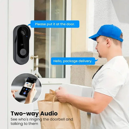 Video Doorbell with Two-Way Talk & Night Vision for Front Door Security