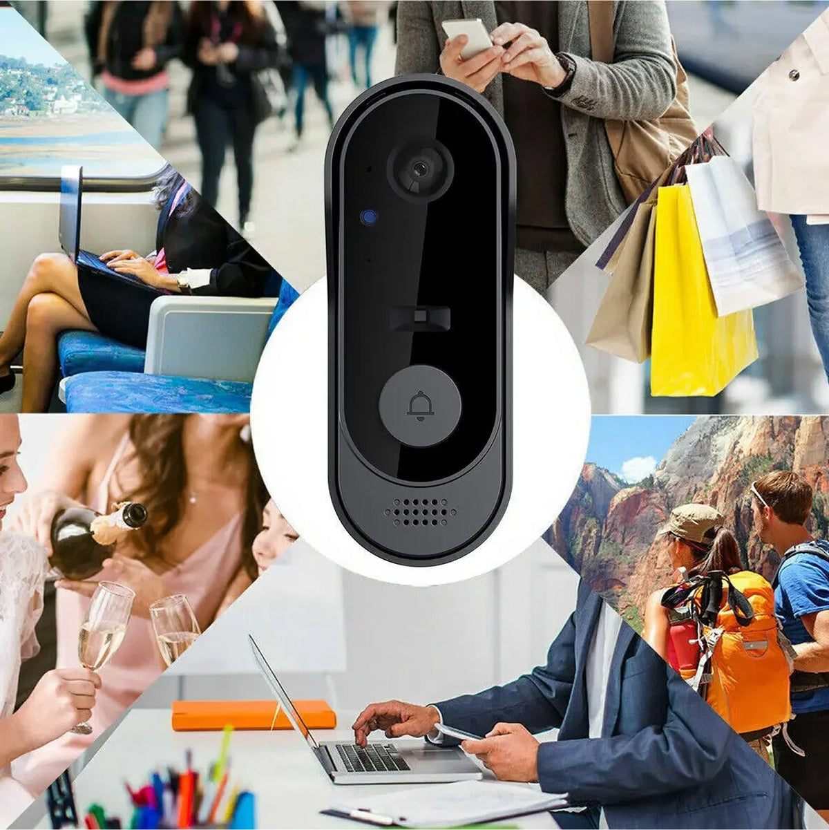 Video Doorbell with Two-Way Talk & Night Vision for Front Door Security
