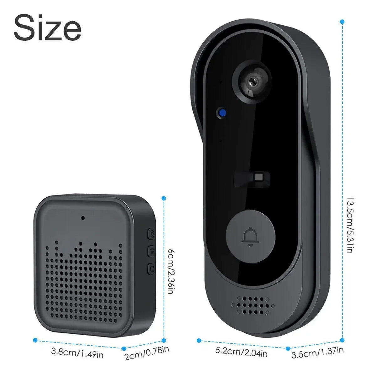Video Doorbell with Two-Way Talk & Night Vision for Front Door Security