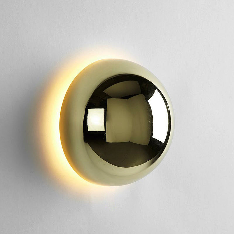 Spherical Glass Sconce with Iron Accent – Ambient LED Lighting for Entryway, Bedroom & Living Space – Modern Minimalist Home Fixture