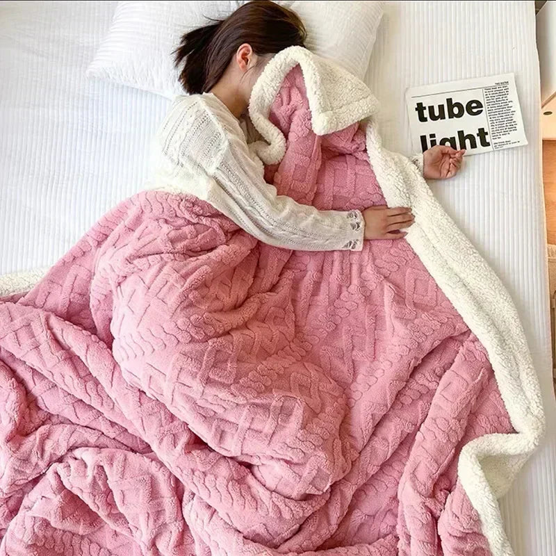 Plush Sherpa Fleece Blanket for Winter — Ultra-Soft Double-Sided Throw for Bed & Couch, Machine Washable Microfiber Bedding Throw, Cozy