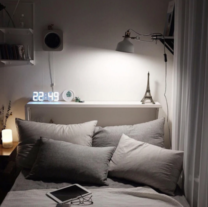 Digital LED Alarm Clock with Temperature Display & Color-Changing Backlight for Bedroom Desk