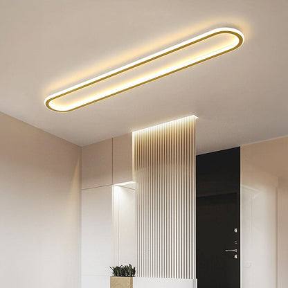 Lámpara LED de techo de montaje empotrado, ovalada, de perfil bajo, en blanco y negro, para dormitorio, pasillo, entrada, vestíbulo, iluminación de techo contemporánea, moderna y minimalista.