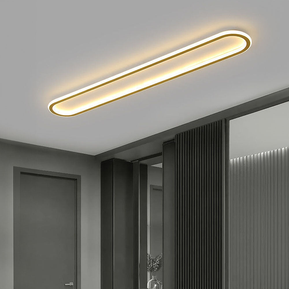 Lámpara LED de techo para pasillo, forma ovalada, perfil bajo, para dormitorio, sala de estar y cocina, 12-24 pulgadas, temperatura de color ajustable, para interiores