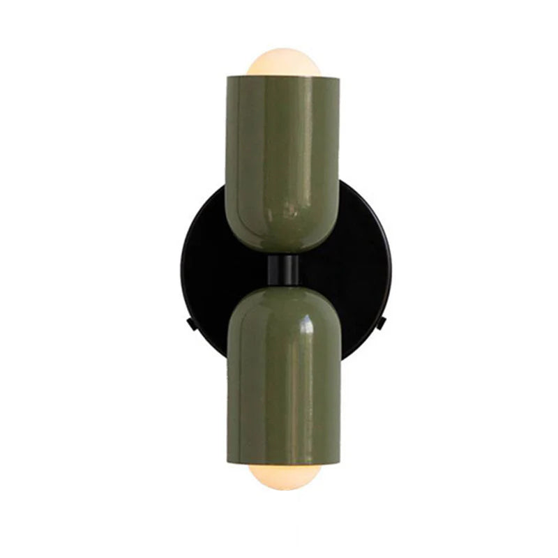 Two-Tone Glass Wall Sconce with Dual Light Uplight Downlight for Bedroom Living Room Hallway Modern Minimalist Home Accent Lighting