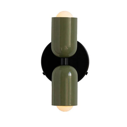 Two-Tone Glass Wall Sconce with Dual Light Uplight Downlight for Bedroom Living Room Hallway Modern Minimalist Home Accent Lighting