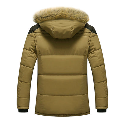 Men's Heavyweight Winter Parka with Removable Hood – Windproof Waterproof Fleece-Lined Jacket for Cold Weather