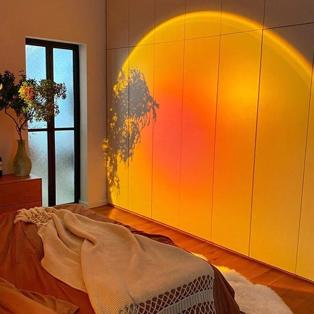 Sunset Projection Lamp with 360° Rotating Head – 13 Ambient Light Modes for Bedroom, Living Room & Creative Spaces