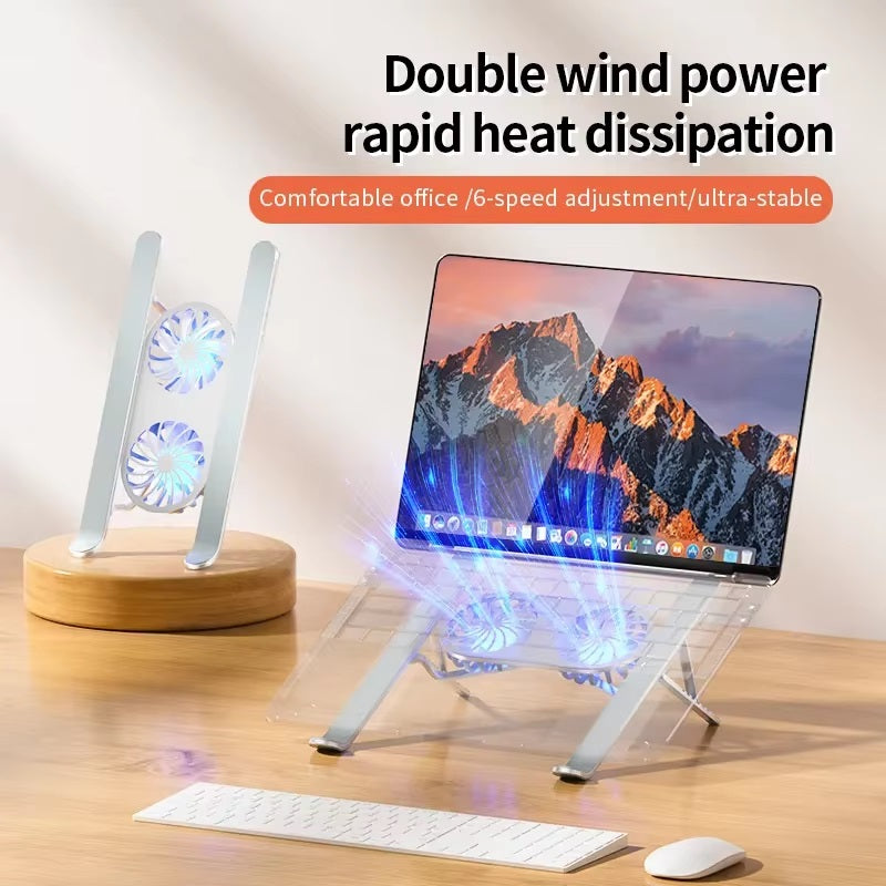 ProLift | Soporte ajustable para portátil de escritorio con ventiladores de refrigeración duales | Elevador ergonómico para mayor comodidad y rendimiento