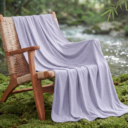 Confort Acogedor | Manta refrescante de verano de rayón de bambú para personas calurosas | Manta ligera para viajes y uso al aire libre