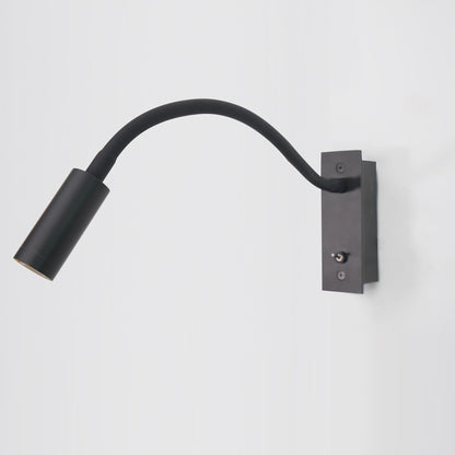 Flexible Gooseneck LED Reading Sconce 14 in Aluminum Indoor Wall Light for Bedroom Hallway Study Modern Task Lighting Push Button Switch