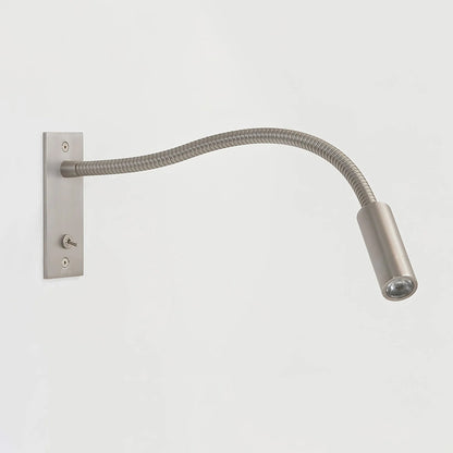 Flexible Gooseneck LED Reading Sconce 14 in Aluminum Indoor Wall Light for Bedroom Hallway Study Modern Task Lighting Push Button Switch