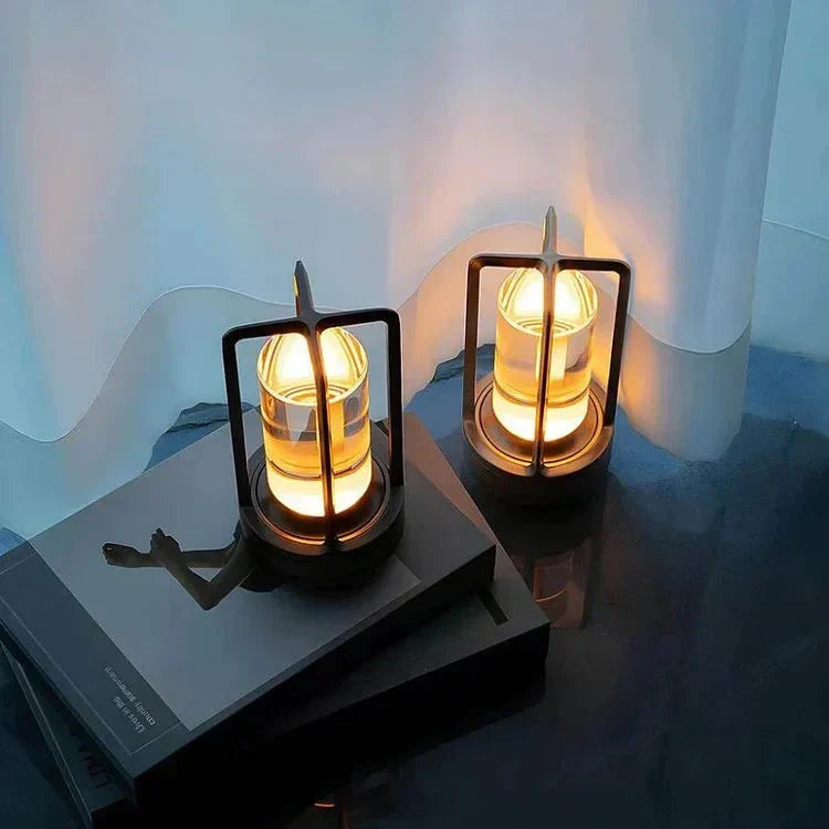 Cordless Bedside Lamp Rechargeable USB Touch Control Crystal Glass 3 Brightness Dimmable Warm Glow for Nightstand Reading Living Room Office