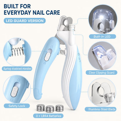 Ortekor Pet Nail Clippers for At-Home Grooming – LED Guard & Mini Styles for Cleaner, Easier Dog & Cat Nail Trims