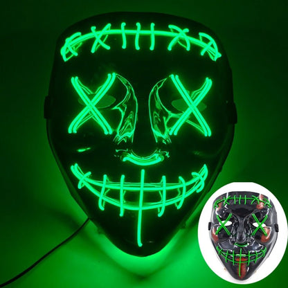 Máscara de disfraz de Halloween con luz LED para adultos: máscara facial brillante electroluminiscente para fiestas, festivales y cosplay
