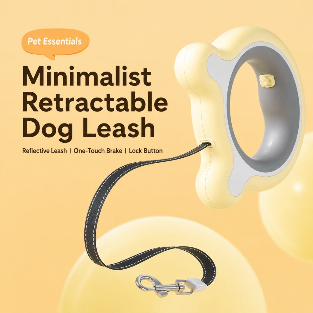 Ortekor Retractable Dog Leash for Night Walks & Daily Walks - Optional LED Light, 16ft Reflective Tape & One-Touch Brake for Better Visibility and Control