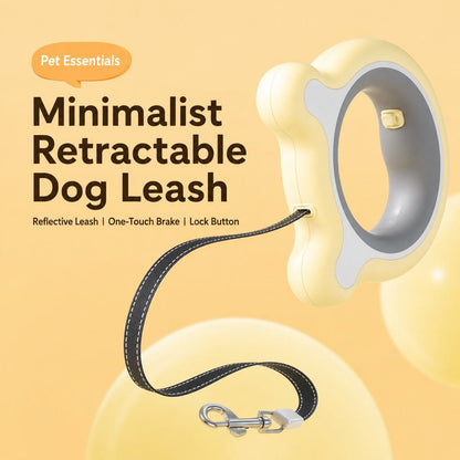 Ortekor Retractable Dog Leash for Night Walks & Daily Walks - Optional LED Light, 16ft Reflective Tape & One-Touch Brake for Better Visibility and Control