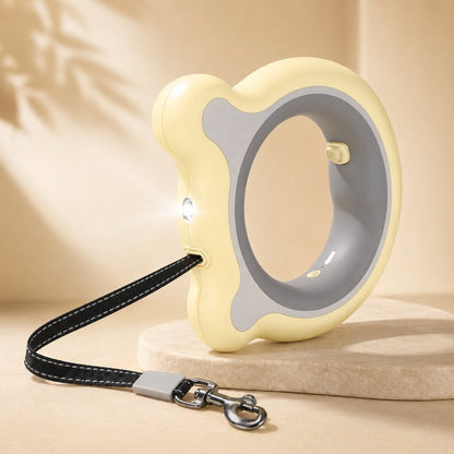 Ortekor Retractable Dog Leash for Night Walks & Daily Walks - Optional LED Light, 16ft Reflective Tape & One-Touch Brake for Better Visibility and Control