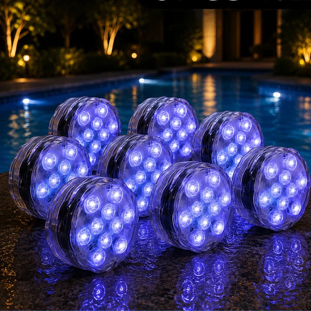 Waterproof RGB Color-Changing Underwater Light with Remote – Battery-Powered Submersible LED for Pools, Aquariums & Hot Tubs