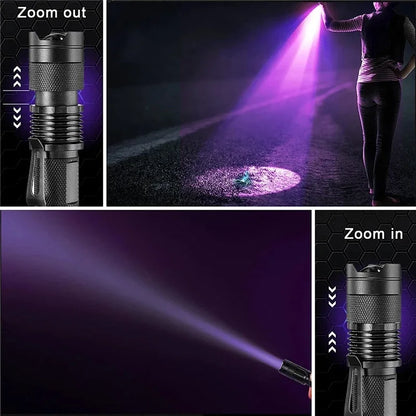 Ultraviolet Flashlight for Pet Stain Detection | UV Blacklight Torch for Carpet & Floor Inspection | Aluminum Handheld Light for Home & Prof