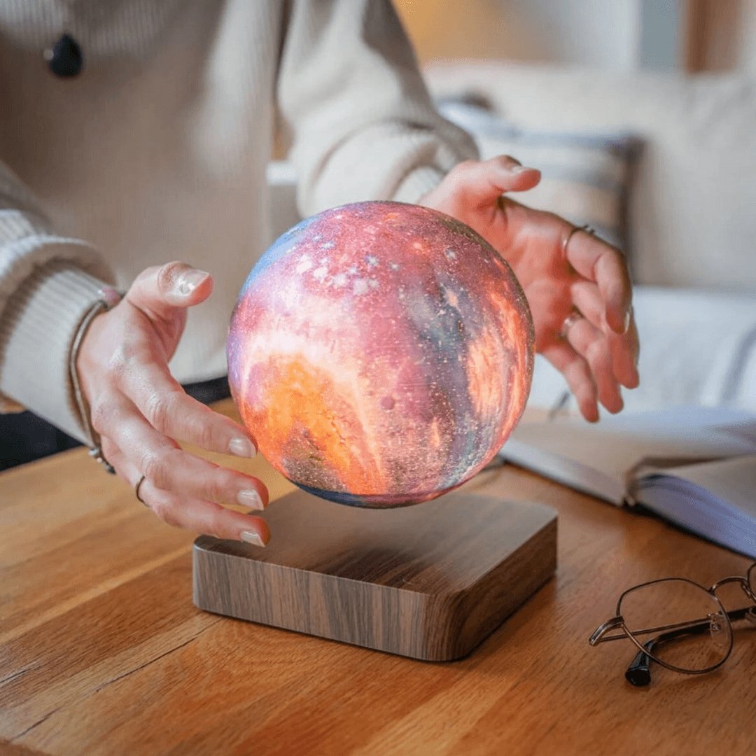 Magnetic Floating Moon Lamp with Remote Control 16-Color LED Night Light for Bedroom Office Desk Decor Space Enthusiast Gift