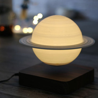 Magnetic Floating Saturn Night Light 6 Inch 3D Printed Rotating Sphere Desk Lamp Color Changing Wireless LED Planet Decor for Bedroom Office