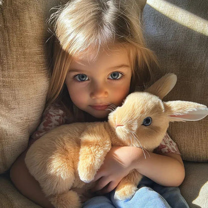 Animated Bunny Stuffed Animal Plush Toy with Hopping Motion for Kids Room Decor Nursery Gift Soft Synthetic Fiber Companion Beige Pink White